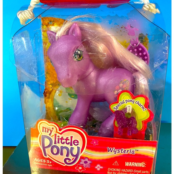 MY LITTLE PONY G3 VTG 2002 WYSTERIA PONY WITH SPECIAL PONY PURPLE CHARM & BRUSH - Picture 3 of 11